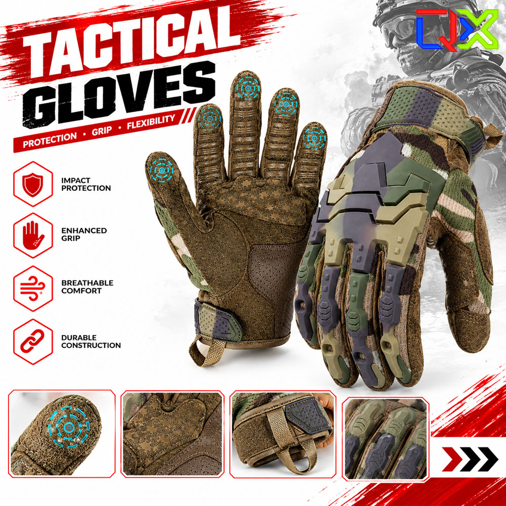 Work Glove Impact - QX Tactische Handschoenen Touchscreen Antislip Stootbescherming