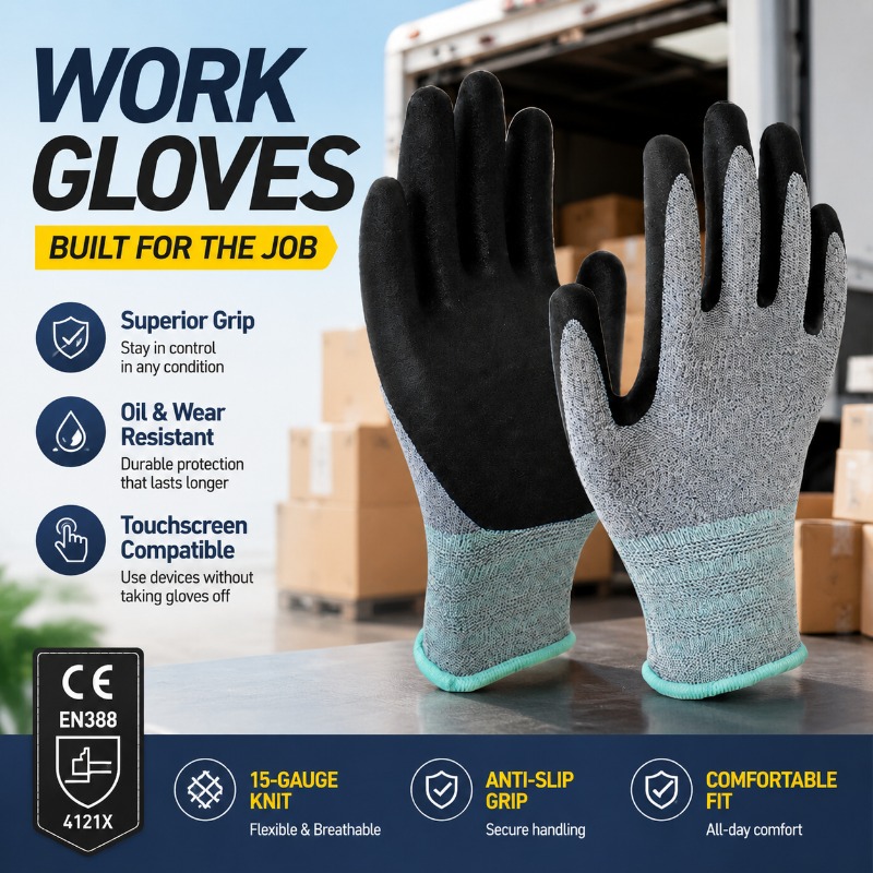 15 naalden polyester nitril ge - Nitrile Mechanic Glove recensie en prijs